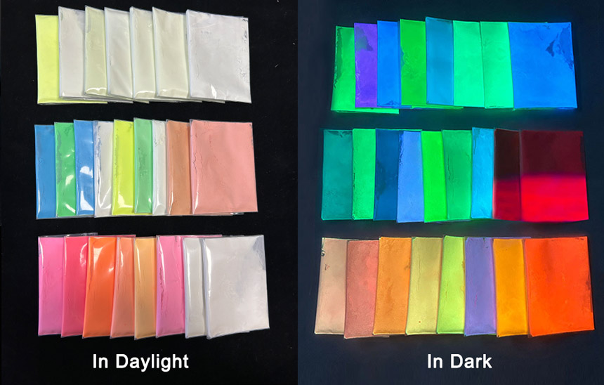polvere di pigmento fotoluminescente bagliore