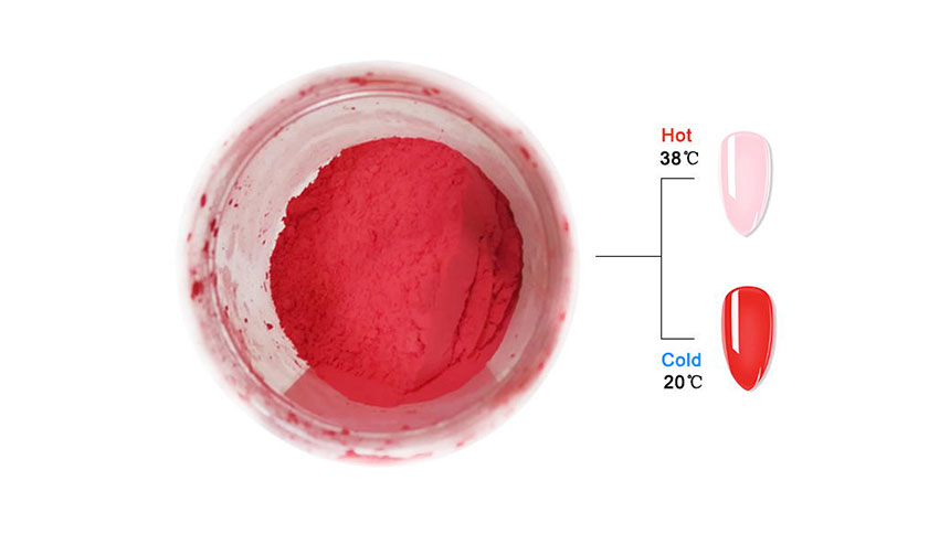 Da rosso a trasparente Polvere che cambia temperatura