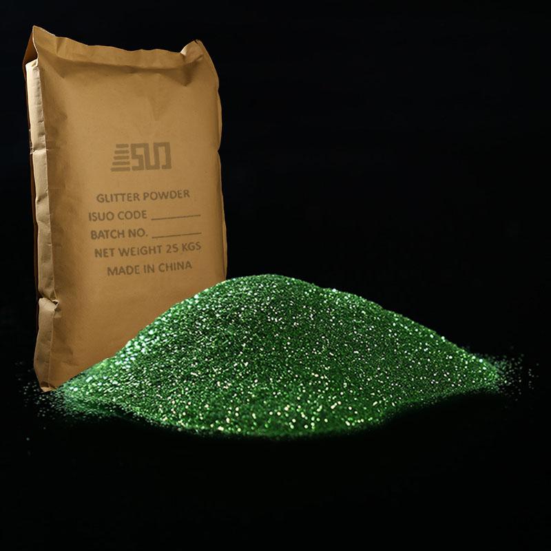 polvere di goffratura verde glitterata