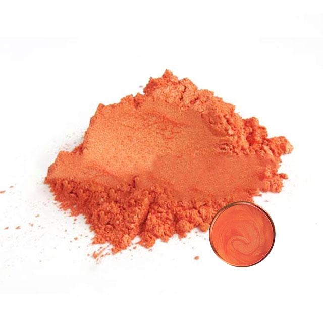 Polvere di pigmento arancione mica