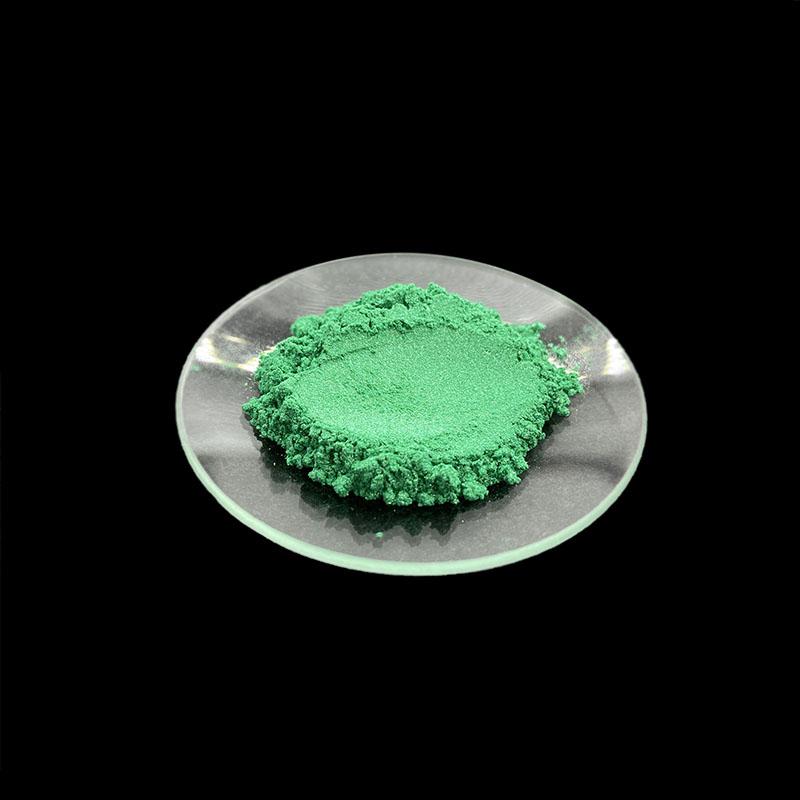 Green pearl powder for paper